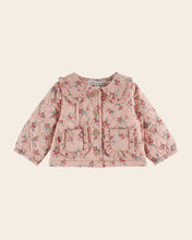 Load image into Gallery viewer, Pink quilted jacket with red flowers
