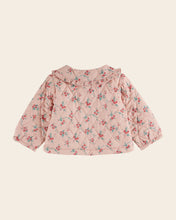 Load image into Gallery viewer, Pink quilted jacket with red flowers