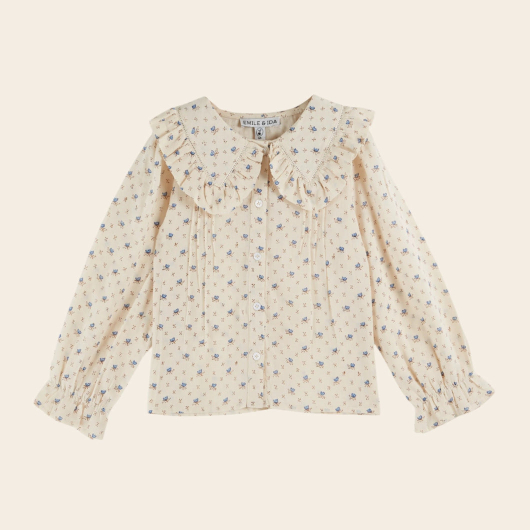 Floral blouse on a beige background