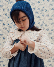 Load image into Gallery viewer, Ecru blouse with blue flowers