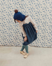 Load image into Gallery viewer, Ecru blouse with blue flowers