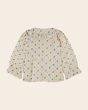 Load image into Gallery viewer, Ecru blouse with blue flowers