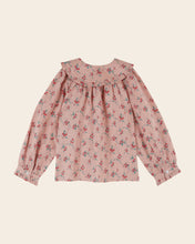 Load image into Gallery viewer, Pink blouse with red flowers