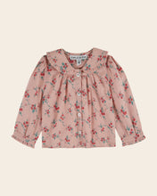 Load image into Gallery viewer, Pink blouse with red flowers