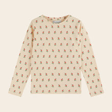 Load image into Gallery viewer, Long-sleeve shirt with floral pattern on a beige background