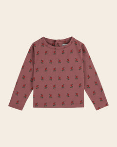 Organic cotton poppy cream T-shirt - POPPY VIOLINE