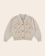Load image into Gallery viewer, Hand-embroidered ecru organic cotton cardigan