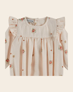 Pale pink flowers romper