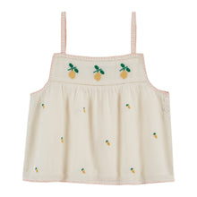 將圖片載入圖庫檢視器 Top - Embroidered cream lemons