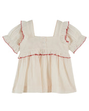 將圖片載入圖庫檢視器 Blouse - Embroidered cream strawberries