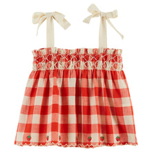 將圖片載入圖庫檢視器 Red and white checkered top with bow straps on a white background
