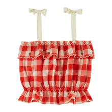 Load image into Gallery viewer, Top - Embroidered red gingham