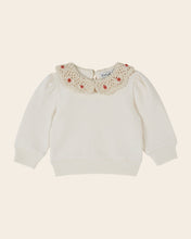 Load image into Gallery viewer, Sweatshirt Ecru crochet collar ECRU