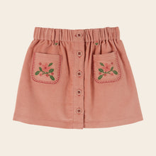 Load image into Gallery viewer, Skirt Pink embroidered flower pockets SAKURA