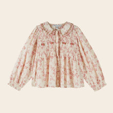 將圖片載入圖庫檢視器 Blouse Ecru and pink smocked ROSALIE