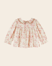 將圖片載入圖庫檢視器 Blouse Ecru and pink smocked ROSALIE