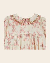 將圖片載入圖庫檢視器 Romper Ecru and pink floral smocked ROSALIE