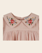 Load image into Gallery viewer, Dress Embroidered cross stitch pink ROSEAU