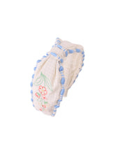 Load image into Gallery viewer, Gingersnaps Delta Center Knot Headband with embroidered details, soft fabric hair accessory with stylish knot design.