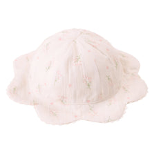 將圖片載入圖庫檢視器 Gingersnaps Baby Rochelle Hat with scallop brim, soft hair accessory in pastel pink, side view showing charming design and delicate details.
