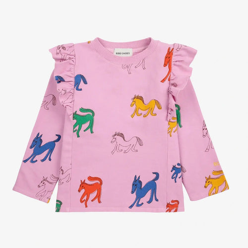 Wonder Horse all over ruffle sweatshirt