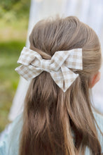 Load image into Gallery viewer, SMALL BOW BARRETTE SET CHLOÉ | WHEAT CHECKERED