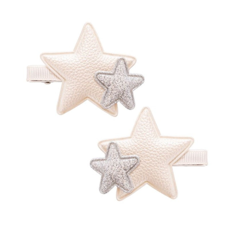 DOUBLE STAR CLIP SET AMIRA | MOONBEAM/GALAXY