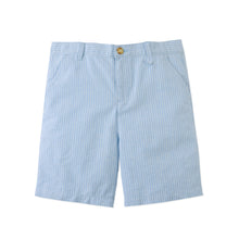 Load image into Gallery viewer, Gingersnaps Louis linen cotton stripe regular shorts, front view showing blue and white striped pattern and comfortable fit.