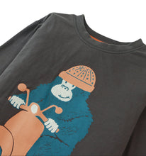 Load image into Gallery viewer, CHARLTON PULLOVER TEE ONYX WITH SCOOTER GORILLA GRAPHIC