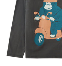 Load image into Gallery viewer, CHARLTON PULLOVER TEE ONYX WITH SCOOTER GORILLA GRAPHIC