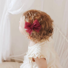 Load image into Gallery viewer, Glitter Tulle Bow | Garnet