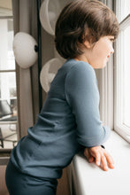 將圖片載入圖庫檢視器 Organic Cotton Modal Long Sleeve Henley - Stormy Night