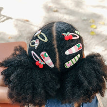 將圖片載入圖庫檢視器 Cherry Kiss Stripy Clips - LittleBae.