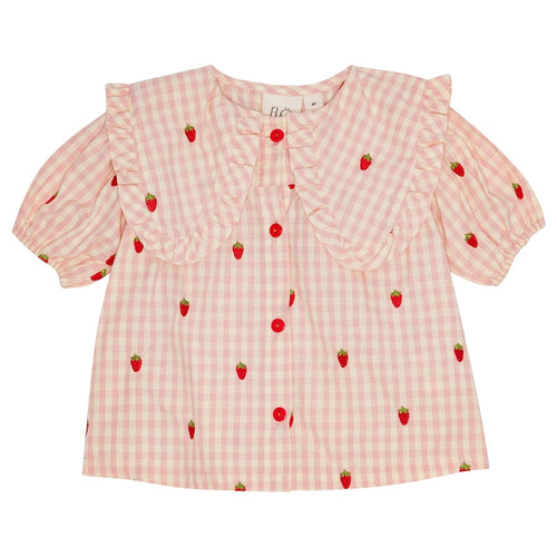 Dolly SS Blouse - Pink Berry Gingham