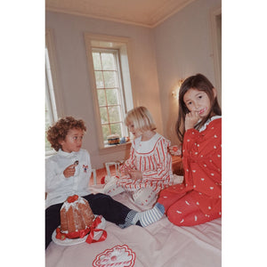 Ellen Dress - Poppy Red/Soft White