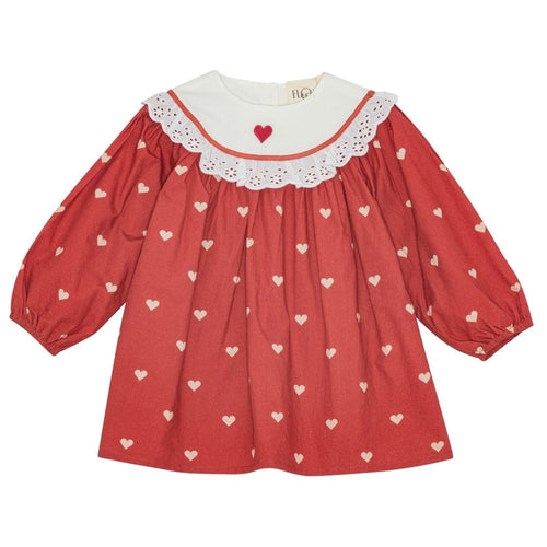 Ellen Dress - Poppy Red/Soft White