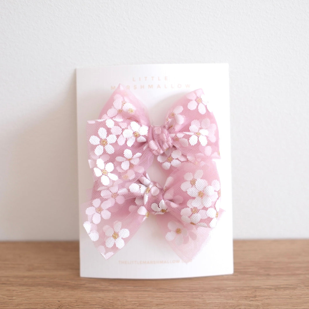 TULLE PIGTAIL SET // BLOSSOM - ROSY MAUVE