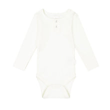 Load image into Gallery viewer, Organic Cotton Fine Rib Long Sleeve Bodysuit - Milk