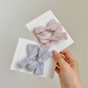 CLASSIC PIGTAIL SET // COTTON EYELET - BABY BLUSH
