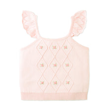 將圖片載入圖庫檢視器 Pink knitted top with embroidered details on a white background