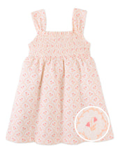 Load image into Gallery viewer, Gingersnaps Elena smocked textured dress in soft fabric, featuring a fitted bodice and flowing skirt, perfect for casual wear.