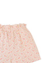 Load image into Gallery viewer, Gingersnaps Erica textured paper-bag waistline shorts in neutral fabric, shown on a model with relaxed fit and stylish design.