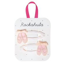 將圖片載入圖庫檢視器 Packaged hair accessories with pink ballet slipper design on a white background, featuring the brand 'Rockahula'.