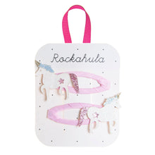 將圖片載入圖庫檢視器 Set of hair clips on a Rockahula branded card with a pink handle.