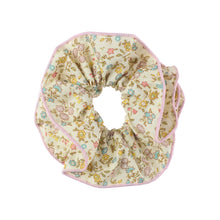 Load image into Gallery viewer, Floral patterned scrunchie on a white background
