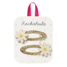 Load image into Gallery viewer, Hair clips with floral designs on a Rockahula branded card