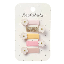 Load image into Gallery viewer, Set of colorful hair clips on a Rockahula branded card