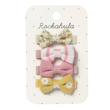 將圖片載入圖庫檢視器 Set of three bow-shaped hair clips on a Rockahula branded card.