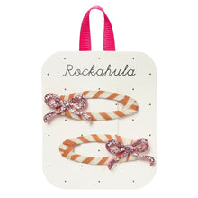 將圖片載入圖庫檢視器 Stripy Glitter Bow Clips