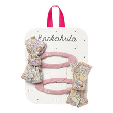 Load image into Gallery viewer, Fairytale Floral Twisty Bow Clips